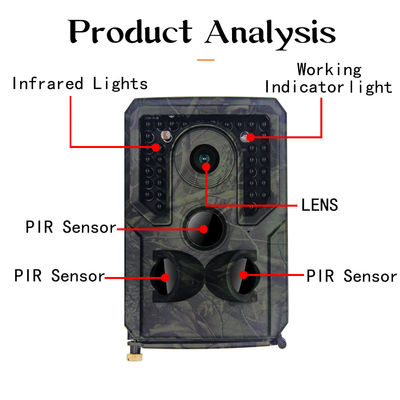 PR400 PRO HD Hunting Camera  1080P 30FPS 34pcs IR LED 16MP Wildlife Infrared Night Vision Camera